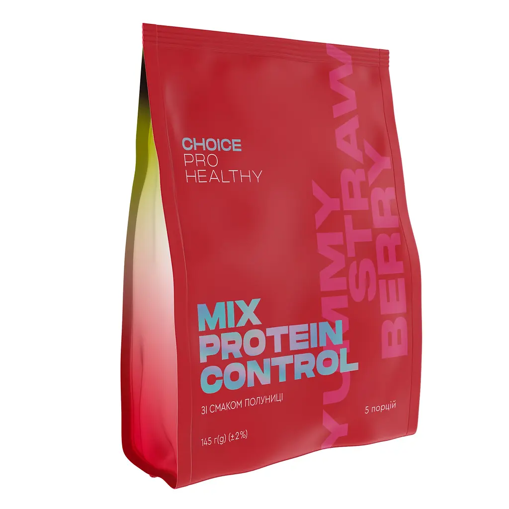 Низькокалорійний поживний коктейль для контролю і корекції ваги Mix Protein control Yummу Strawberry CHOICE PRO HEALTHY 145 г