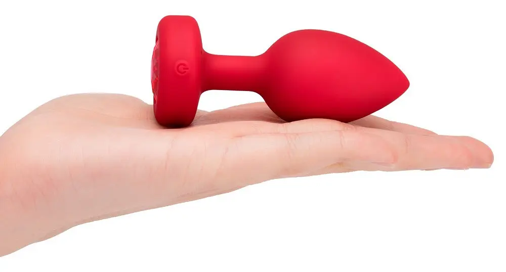 Анальна пробка з вібрацією та панеллю управління B-Vibe Vibrating Heart Plug M/L Red - фото 4
