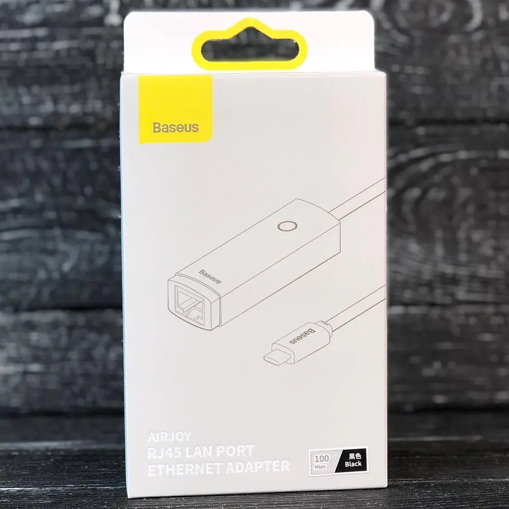 Внешняя сетевая карта адаптер Baseus Lite Series Ethernet Adapter Type-C to RJ45 LAN Port (100Mbps) - фото 2