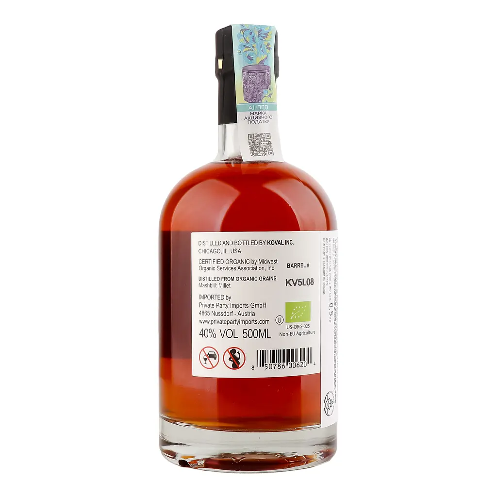Виски Koval Millet Single Barrel 40% 0.5 л - фото 2