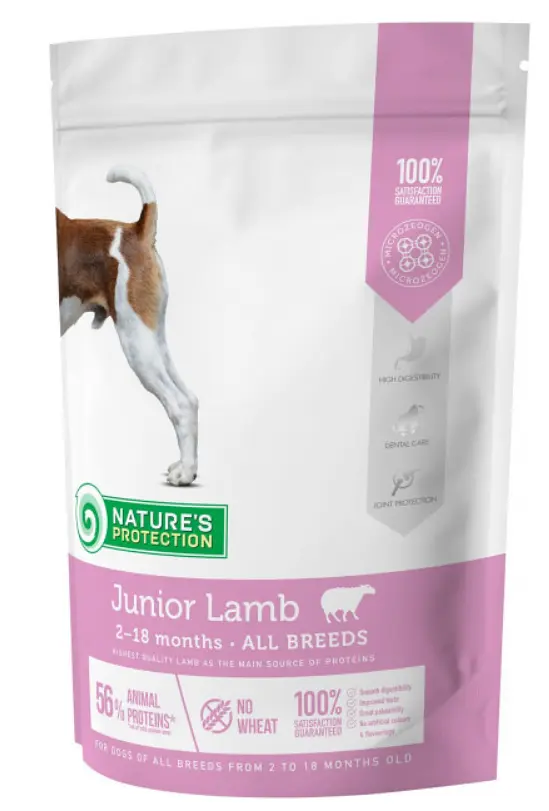 Сухой корм Nature's Protection Junior Lamb All breeds 0.5 кг для щенков всех пород с ягненком - фото 1
