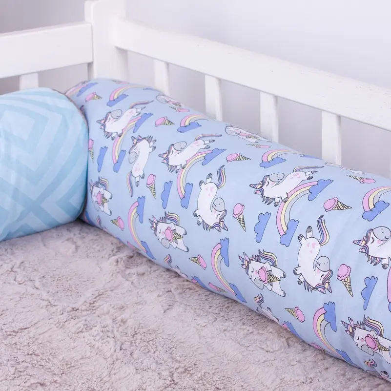 Захисні валики-бортики MirSon Kids Time 18-0006 Rainbow Unicorn, сині, 2 шт. - фото 6