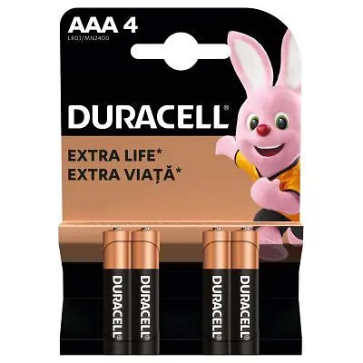 Батарейка Duracell AAA лужні 4 шт. в упаковці (5000394052543 / 81545421) - фото 2