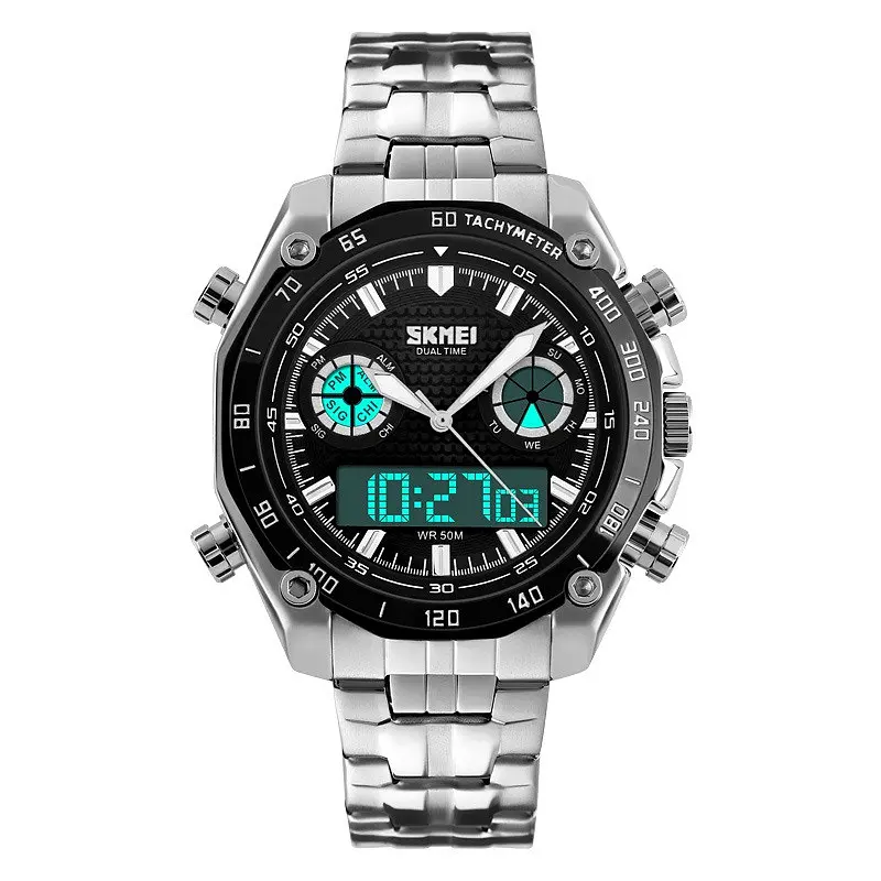 Наручний годинник чоловічий Skmei 1204 Black Black, 1204BK (15898) - фото 2