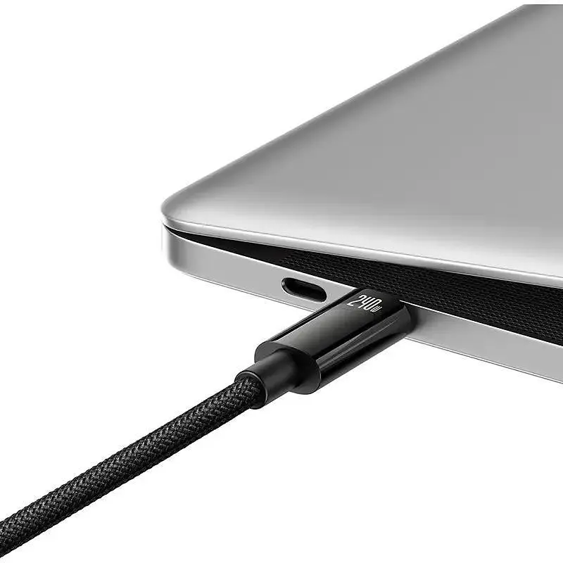 Кабель Baseus USB Type-C to USB Type-C Tungsten Gold Power Delivery 240Вт 1м Black (CAWJ040001) - фото 4