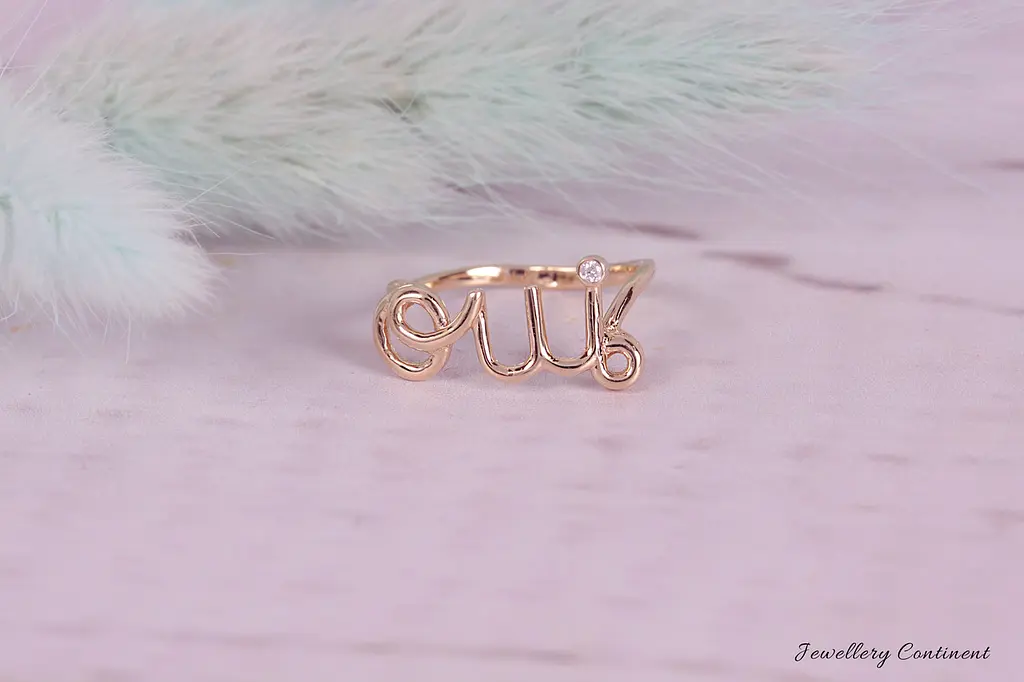 Каблучка з жовтого золота з фіанітом 17.5 K-0263 - фото 5