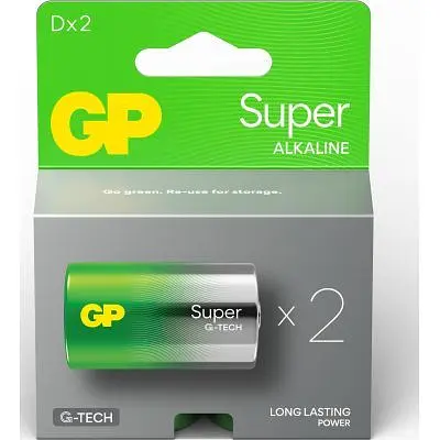 Батарейка Gp D Super Alkaline LR20 * 2 (13A21-SB2 / 4891199220142) - фото 2