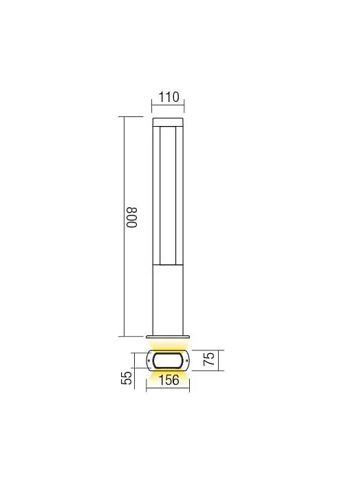 Стовпчик DOLMEN ST H80 LED SMD 13W IP54 DG 3000K(4.1.2) Redo 90125 - фото 2