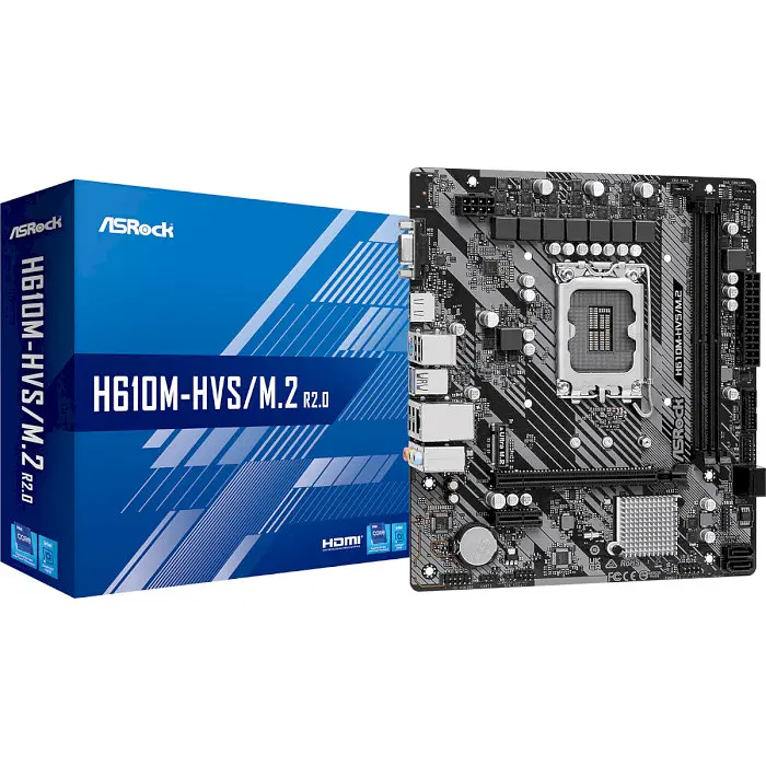 Материнська плата AsRock H610M-HVS/M.2 R2.0 (H610M-HVS/M.2 R2.0) (Socket 1700, Intel H610, Micro-ATX) - фото 5