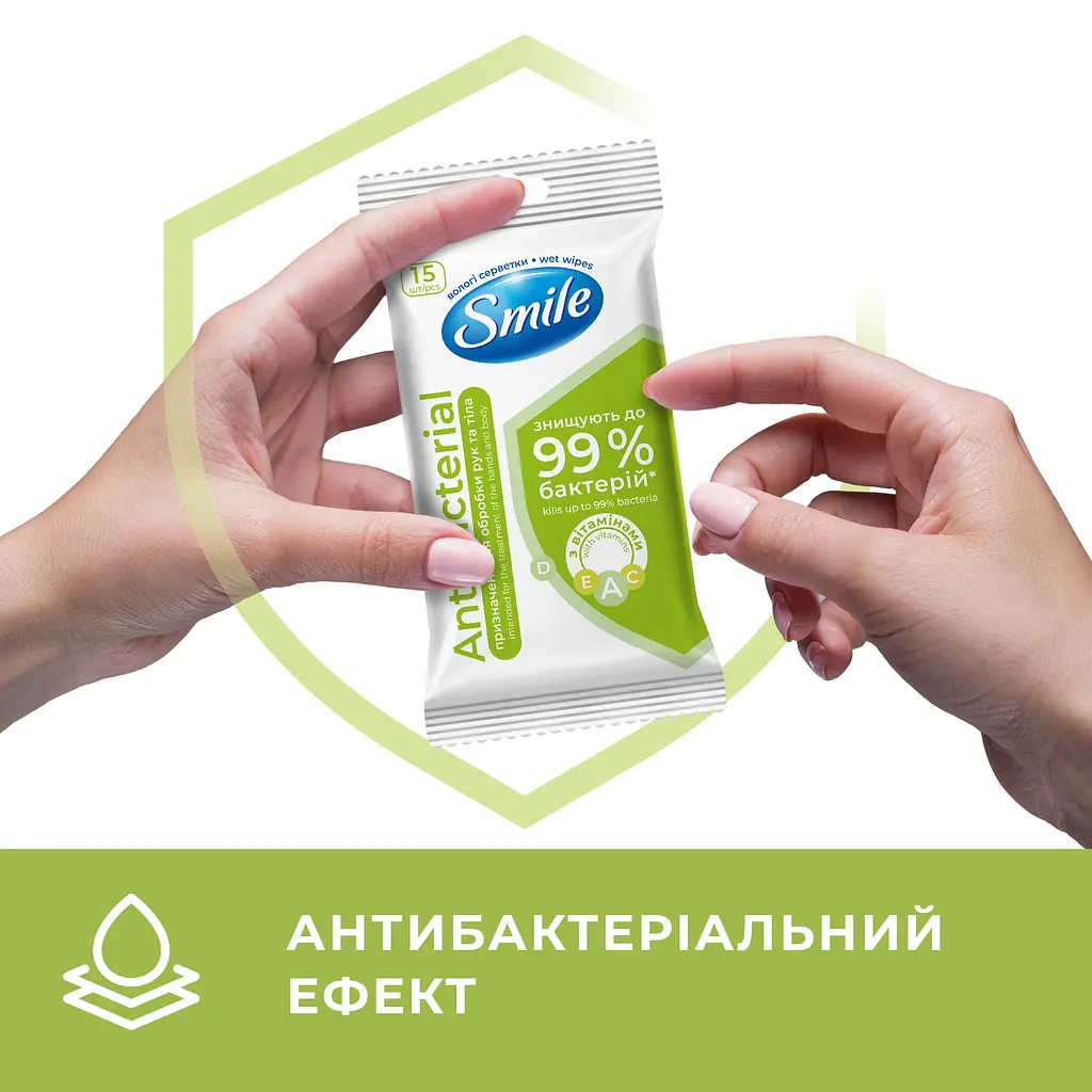 Влажные салфетки Smile Antibacterial с Д-пантенолом 15 шт. в ассортименте - фото 8