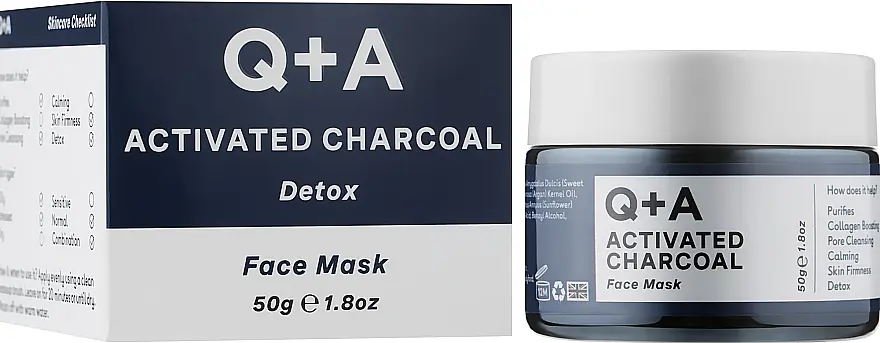 Маска для лица Детокс Q+A Activated Charcoal Face Mask 50 г - фото 2