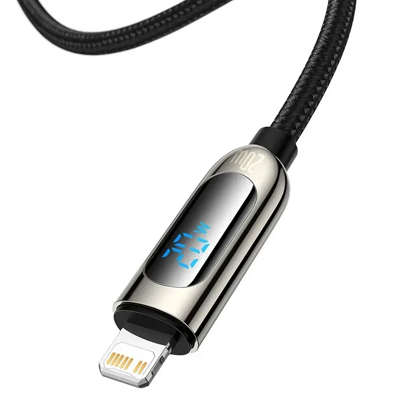 Кабель Baseus Display Fast Charging Cable Type-C to Lightning 20W 2m CATLSK-A01 Black - фото 2