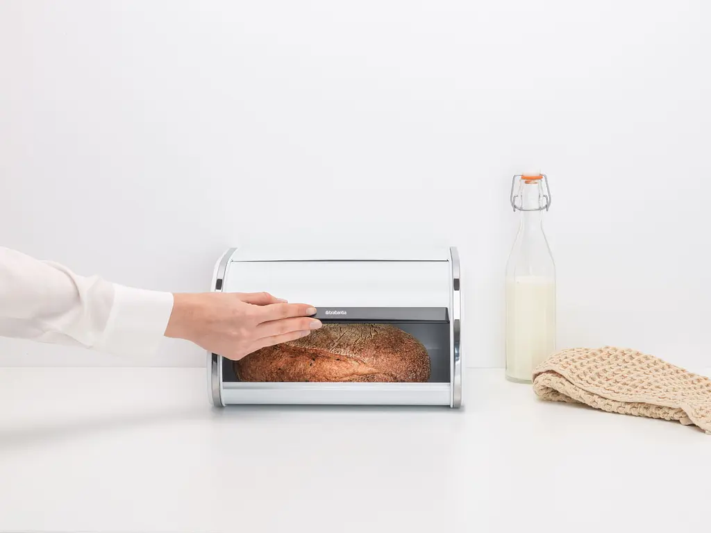 Хлебница металлическая Brabantia Roll Top Bread Bin Medium 31.6x26.5х17.3 см белая (306044) - фото 5