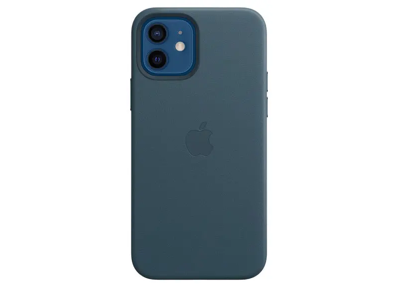 Чохол Apple leather Case with MagSafe for iPhone 12/12 Pro Original Baltic Blue (MHKE3)