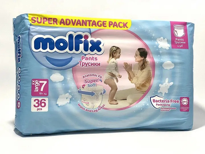 Підгузки-трусики Molfix 7 large xx 19+ кг 36 шт