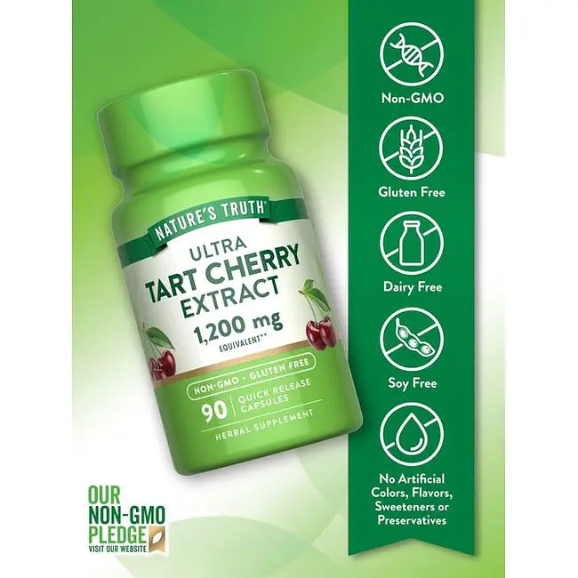 Терпка вишня екстракт Nature's Truth Ultra Tart Cherry Extract 1200 мг 90 капсул швидкого вивільнення (NTH-10081) - фото 3
