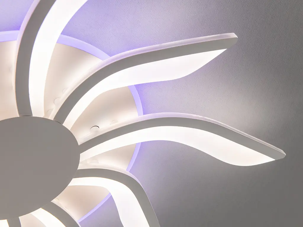 Люстра стельова LED Diasha 2480/5+5WH, 82W, 3200K-6500K, білий метал, сучасний стиль, пульт управління, акрилові елементи - фото 5