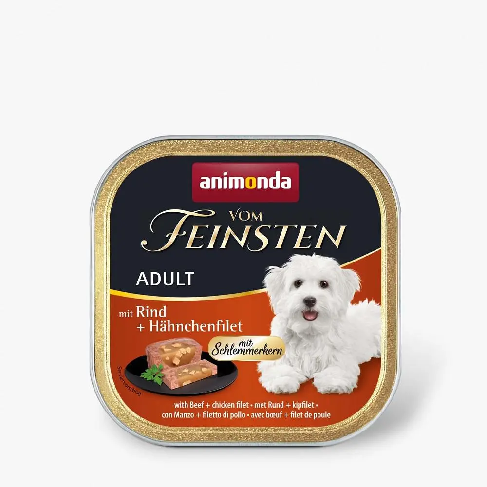 Вологий корм для собак Animonda Vom Feinsten Adult with Beef + chicken filet з яловичиною та курячим філе 150 г (арт.AM-82301)
