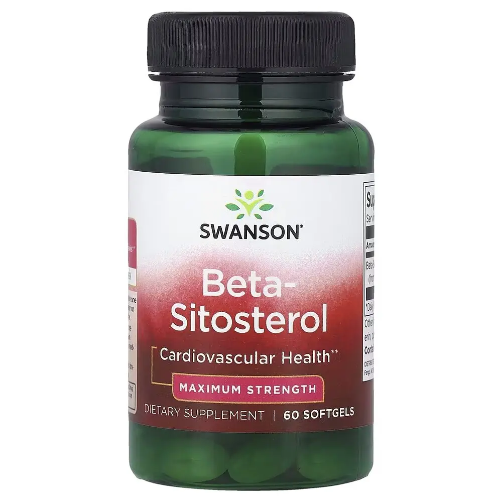 Бета-ситостерин Swanson Beta-Sitosterol 160 mg Maximum Strength, 60 капсул з комплексу фітостеролів