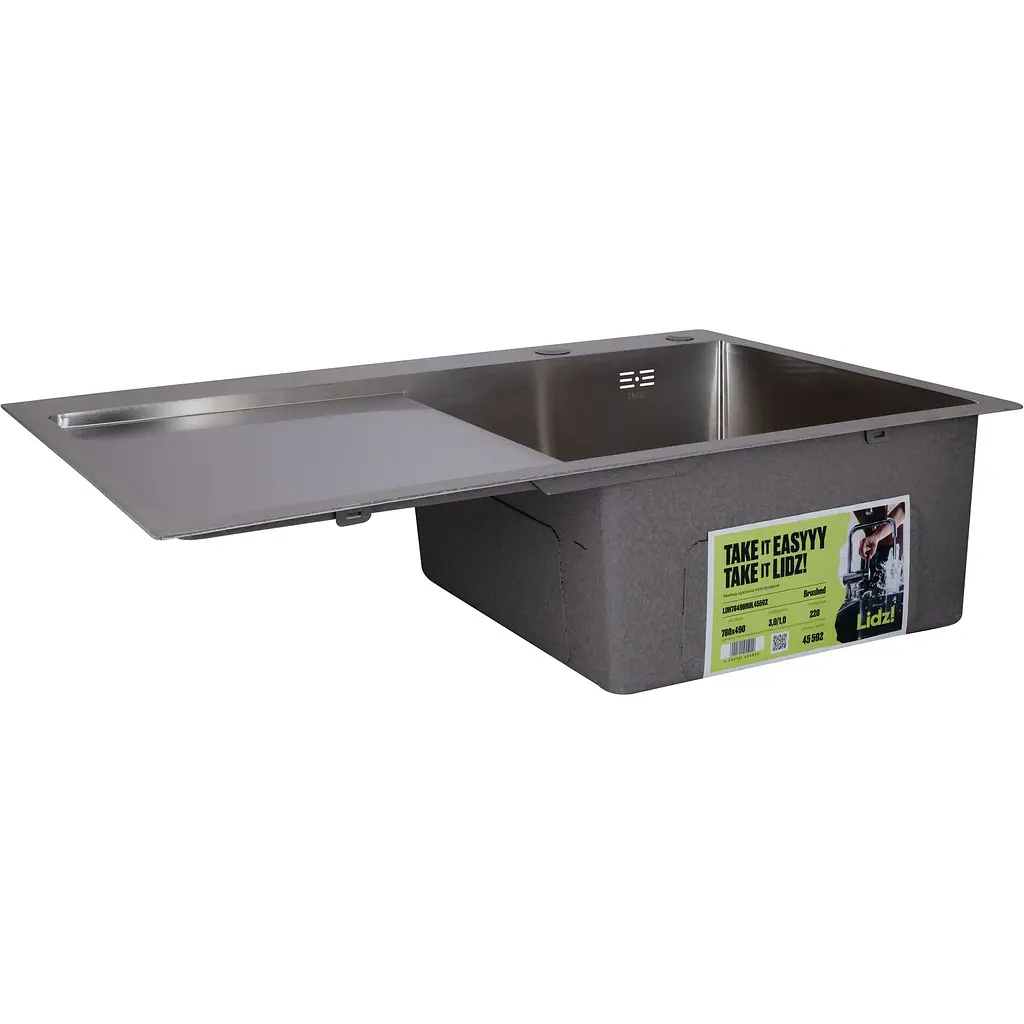 Мойка для кухни Lidz Handmade H7849L интегрированная крыло слева 3.0/1.0 мм Brushed Steel (LDH7849BRUL45592) - фото 2