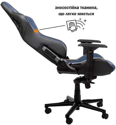 Геймерське крісло GT Racer чорне з темно-синім (X-8005 Dark Blue/Black) - фото 4