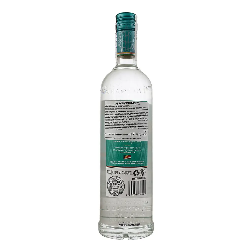Ром Takamaka Rum Blanc 38% 0.7 л - фото 2
