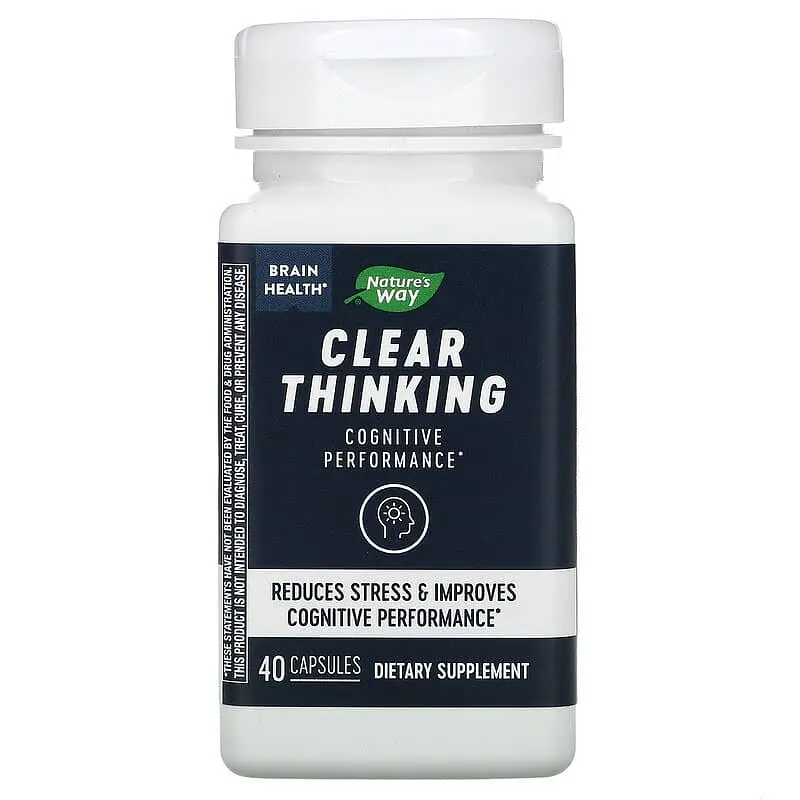 Здоров'я мозку, Clear Thinking, ясність мислення, 40 капсул Nature's Way vit0003175