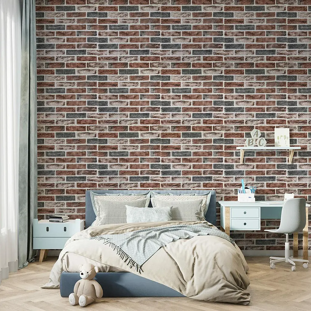 Самоклеюча 3D панель Sticker Wall під цеглу клінкер помаранчевий 700x700x4мм 414 SW-00000769 - фото 5