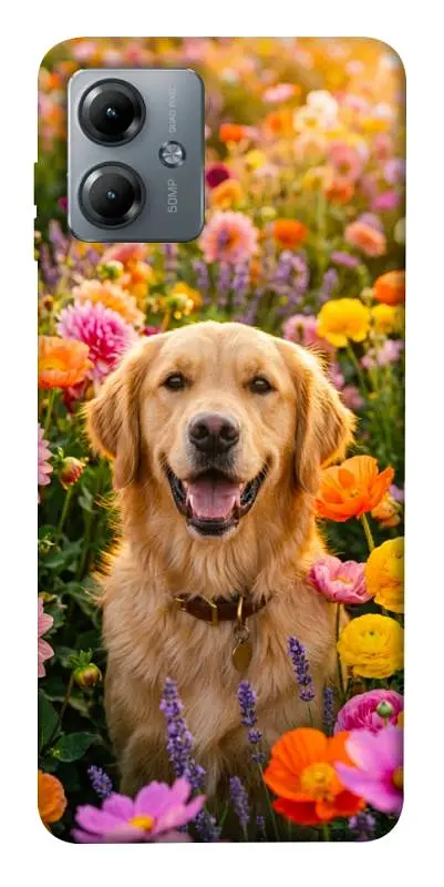 TPU чохол Demsky Flowery labrador для Motorola Moto G14