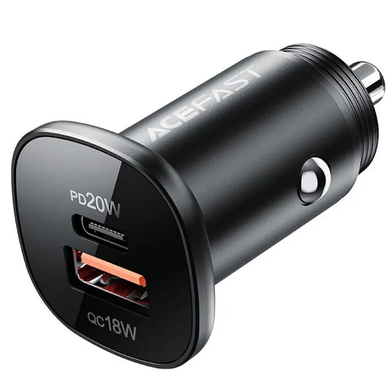 АЗП Acefast B1 mini PD20W+QC3.0 total 38W (1USB-A/1C) Black - фото 2