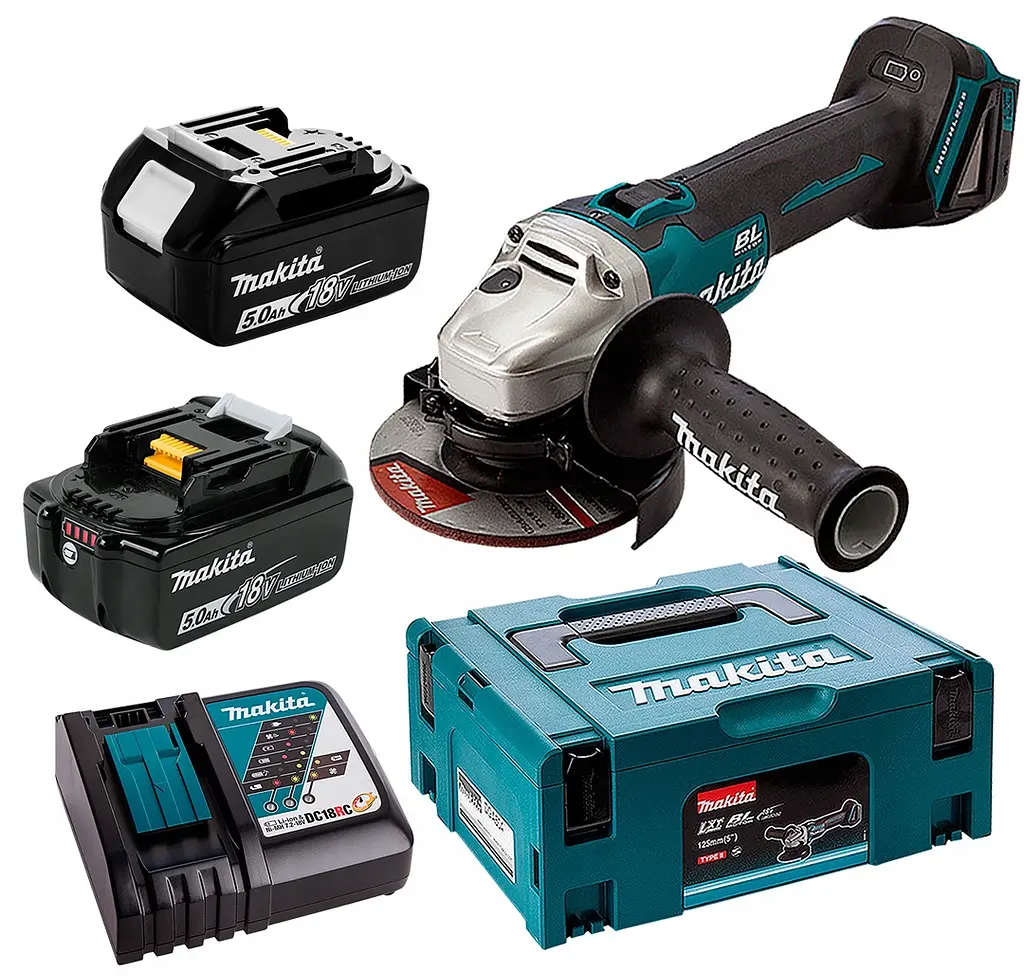 Шліфмашина кутова акумуляторна Makita DGA504RTJ (125 мм, 8500 об/хв, BL, LXT)