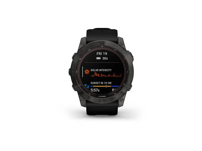 Смарт-годинник Garmin Fenix 7X Sapphire Solar Carbon Gray DLC Titanium with Black Band (010-02541-10/11) - фото 2