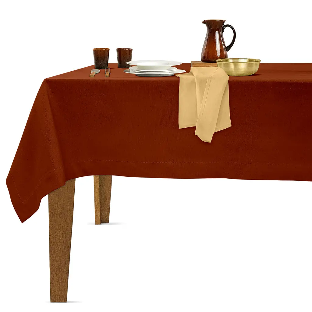 Скатертина Cosas Cinnamon водовідштовхувальна 120х150 см кольору кориці (Cloth_46Cinnamon_DUK_120x150) - фото 2