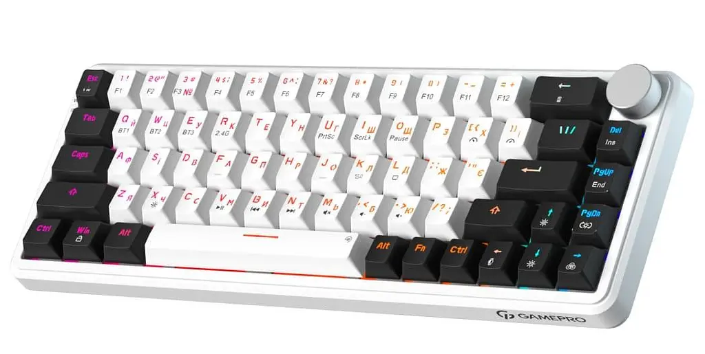 Клавіатура GamePro Asgard Valhalla 65% Compact QLAB Orange Switches (MK210W Pro) - фото 4