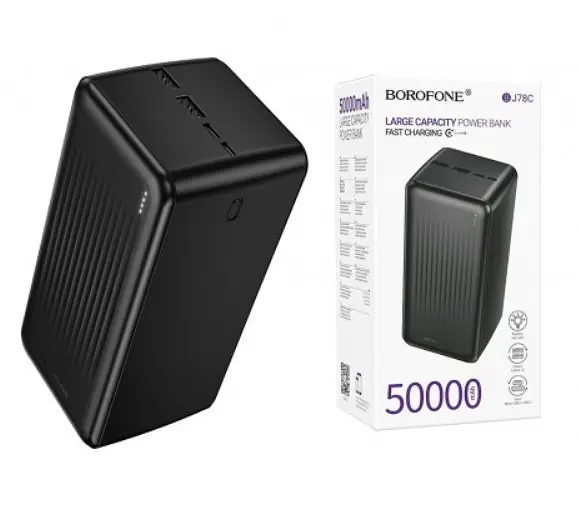 Повербанк Borofone Power Bank BJ80C Clever 50000 mAh 22.5W+PD20W Чорний (2104619005) - фото 6