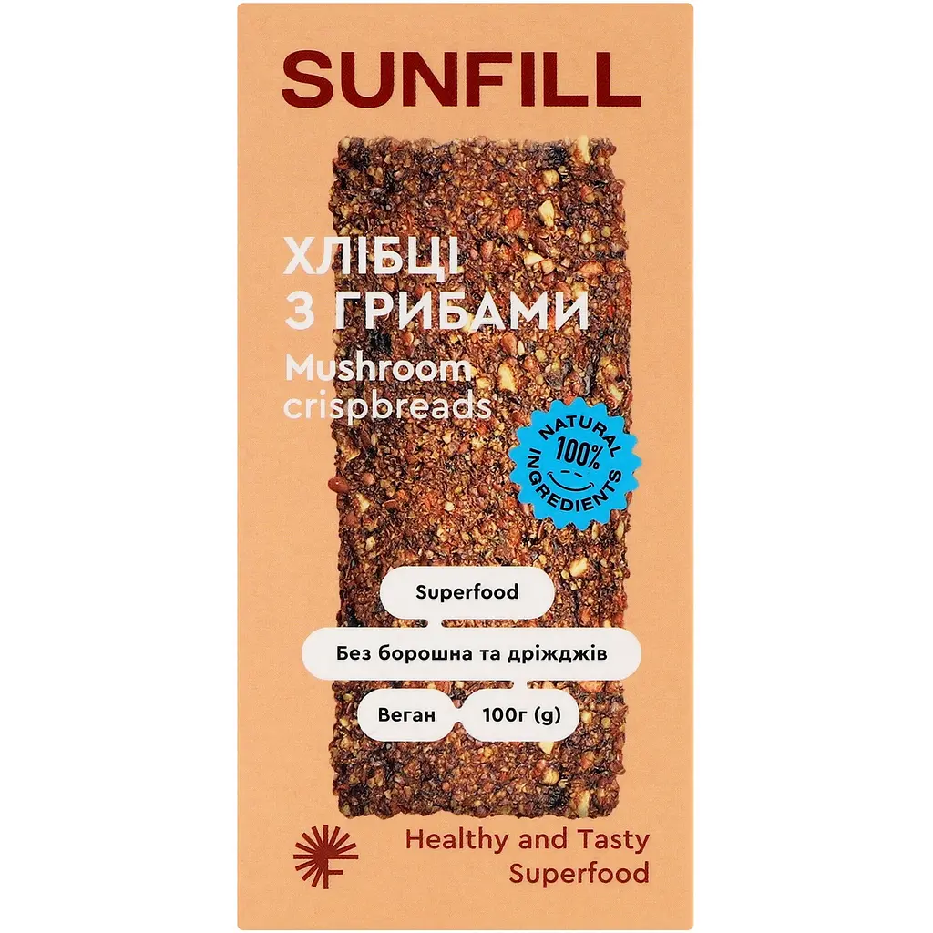 Уцінка. Хлібці Sunfill з грибами 100 г (763592)