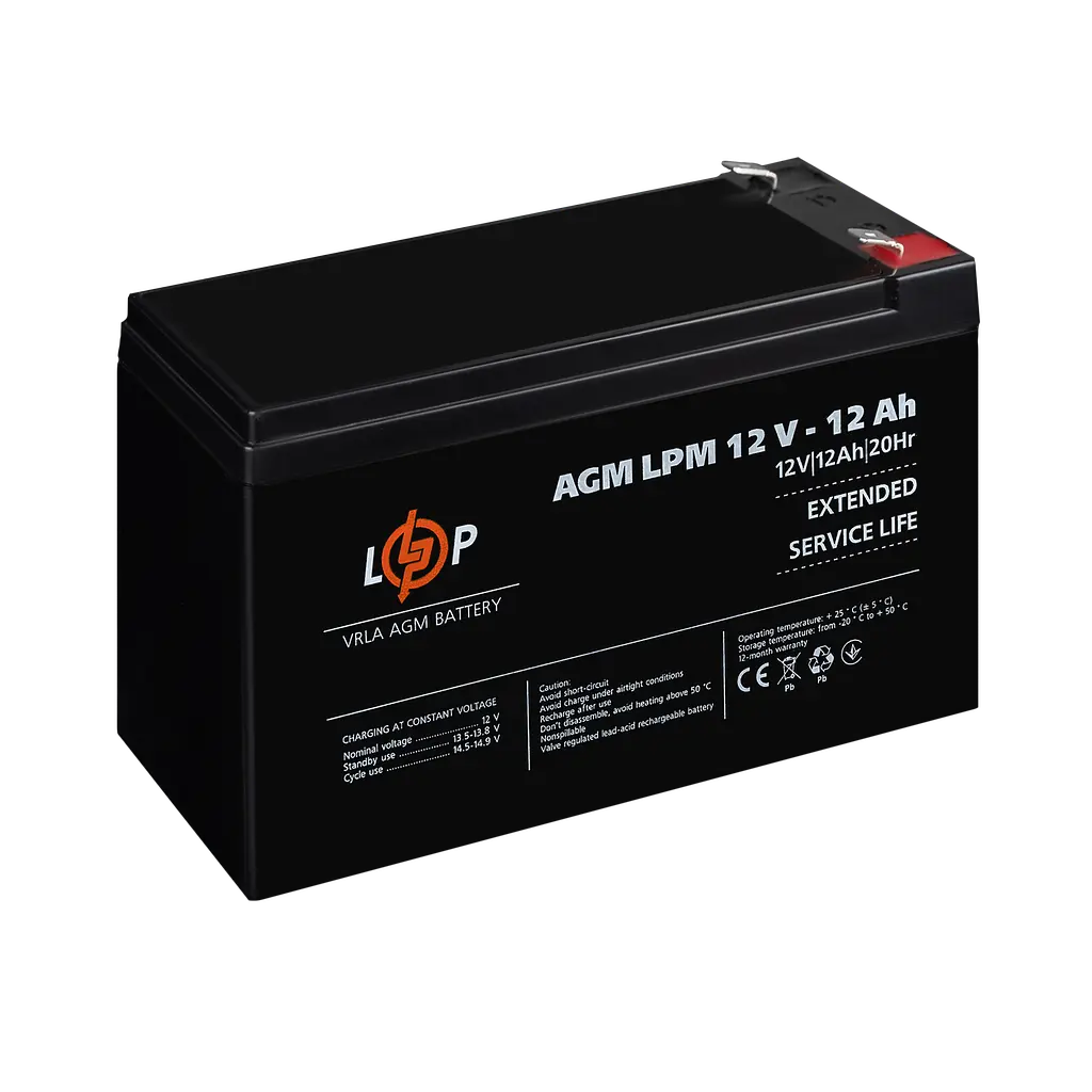 Акумулятор AGM LPM 12V - 12 Ah - фото 3
