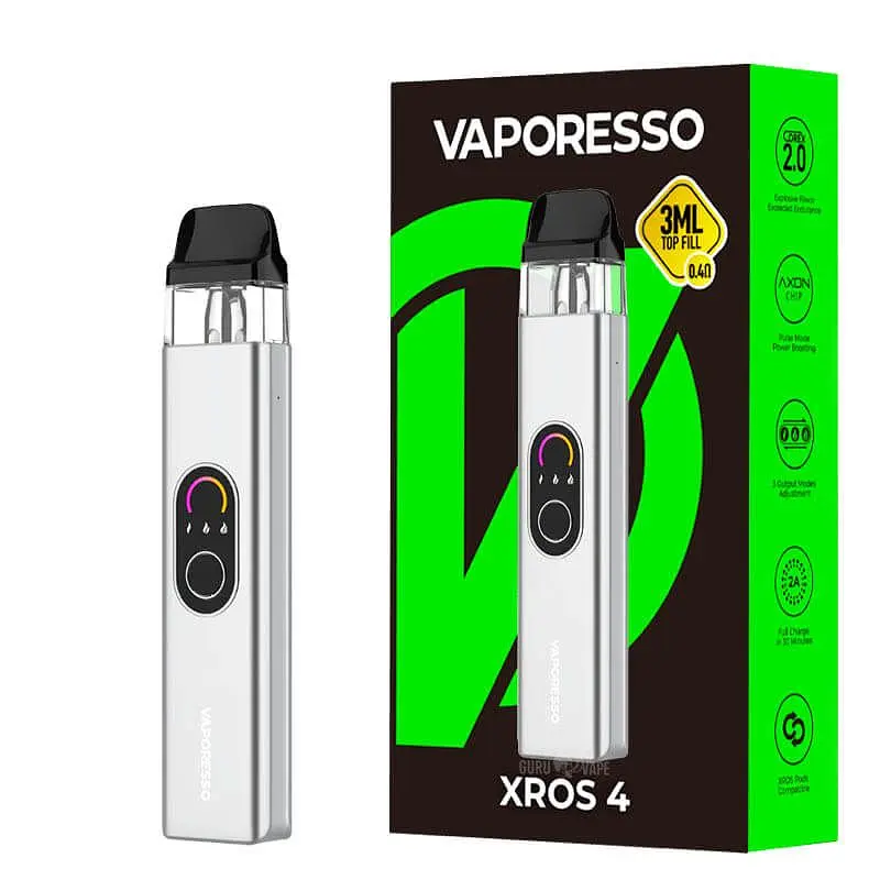 Под-система Vaporesso XROS 4 Pod 1000 mAh 3 ml Kit Silver (16838) - фото 2