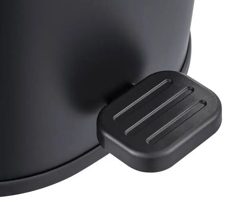 Відро для сміття з плавним закриттям овальне Zerix Prime-TC0105 5л Black ZX5902, Чорний матовий - фото 3