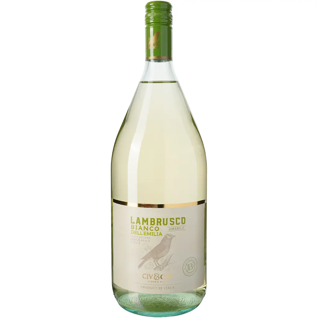 Вино напівігристе Civ&Civ Lambrusco dell'Emilia Bianco Amabile напівсолодке біле 1.5 л