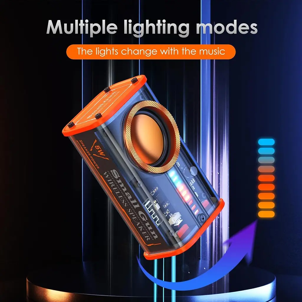Портативна Bluetooth колонка K07 із прозорим корпусом, LED-підсвіткою та TWS - фото 5