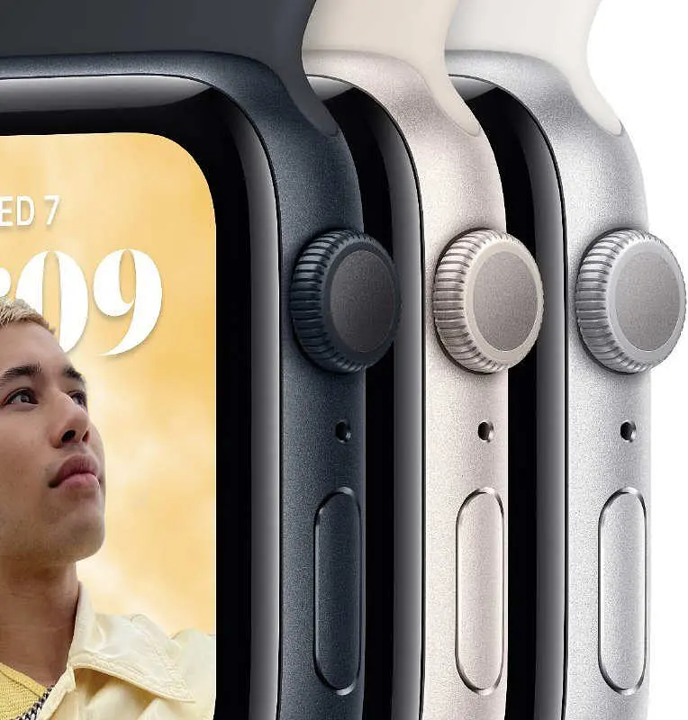 Смарт-часы Apple Watch SE (2022) 44 mm Алюминиевый светильник с Dark ink band (MNK03CS/A) - фото 6