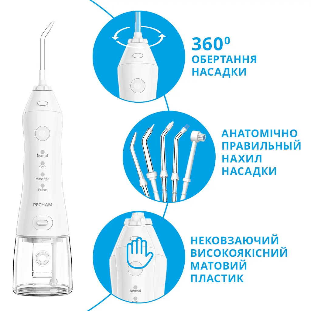 Іригатор Pecham Travel PC-1581 White - фото 3