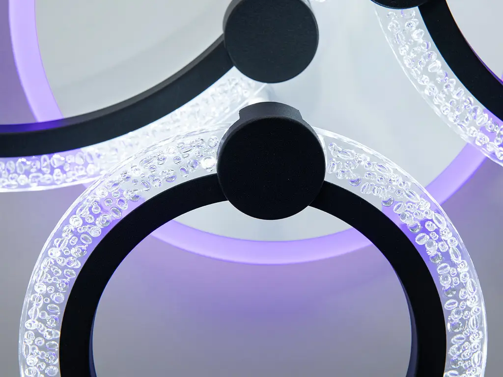 Люстра стельова LED Diasha A8180/3BK, 55W, 3200K-6500K, чорний метал, акрил, сучасний стиль для дому - фото 5