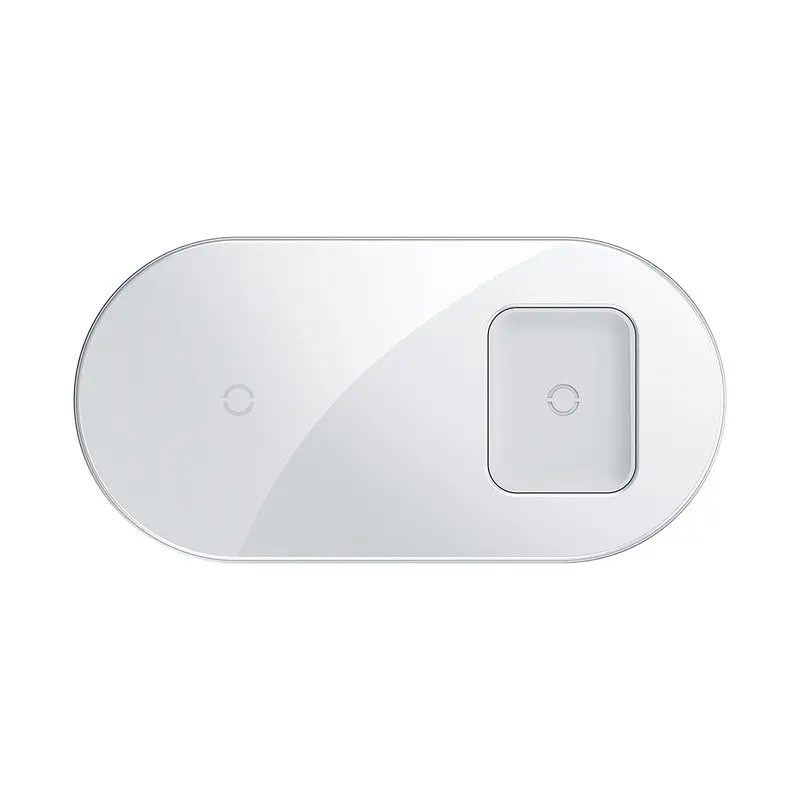 Зарядное беспроводное BASEUS Simple 2-in-1 Wireless Charger 18W Max (WXJK-02) белое - фото 4