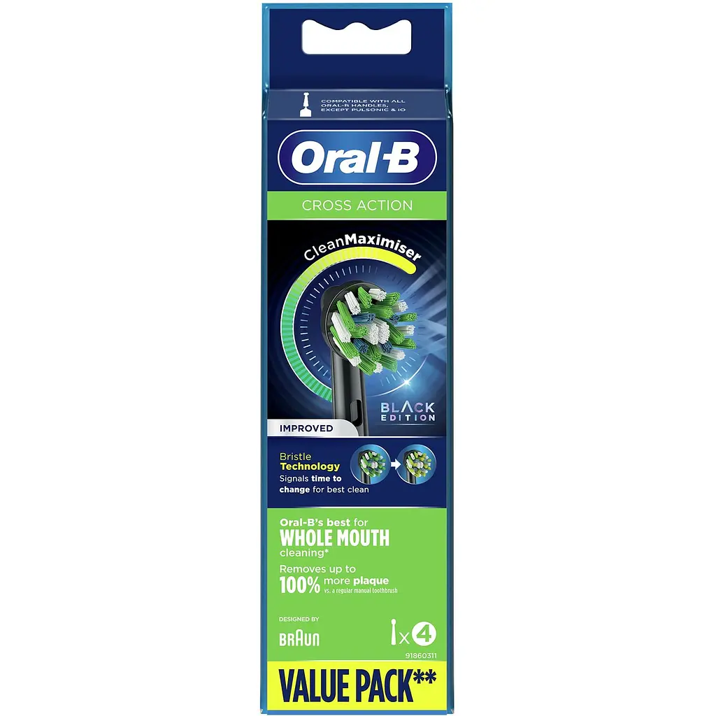 Насадки для електричної зубної щітки Oral-B Cross Action EB50 Black Edition 4 шт. - фото 2