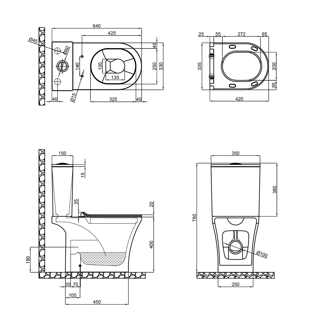 Унитаз-компакт Qtap Presto безободковый с сиденьем Soft-close QT24221217AW, Белый - фото 2