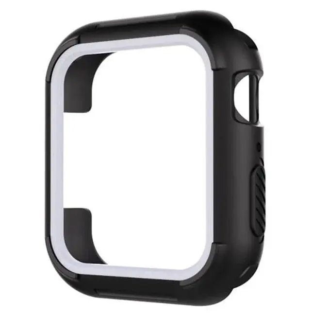 Силиконовый защитный корпус Primo для Apple Watch 44 мм Black/White - фото 2
