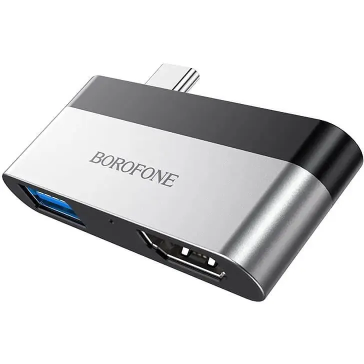Адаптер розширювальний хаб Borofone DH2 - Type-C до 4K HDMI + USB 3.0 - фото 3