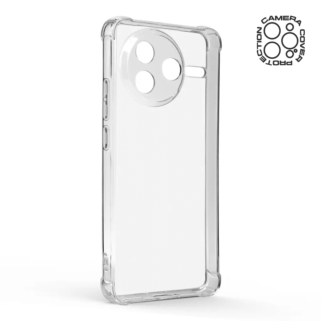 Прозрачный чехол для Xiaomi Poco F7 Pro с защитой камеры и усиленными бортами, тонкий, силиконовый, бесцветный, ударостойкий, противоударный бампер c закрытой камерой, ArmorStandart (ARM80344) - фото 2